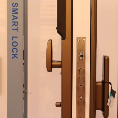 Smart Lock,With WiFi, Display screen,Keypad Digital,Biometric Fingerprint,IC Card,Mechanical key Unlock for Apartment Hotel Home Use. COLOR: (GOLDEN)