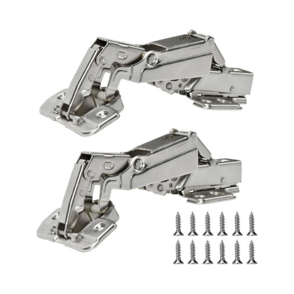 Kitchen Cabinet Hinges (1 Pair, 2 PCS) 165 Degree Half Overlay Cabinet Hinges for Lazy Susan/Corner/Hidden Door/Folden Door, BD-H165