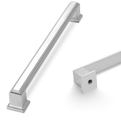 10 Pack 7.5 Inch(192mm) Polished Chrome Cabinet Handles Polished Chrome Kitchen Cabinet Pulls Cabinet Door Handles Kitchen Cabinet Hardware Cupboard Drawer Pulls Dresser Handles