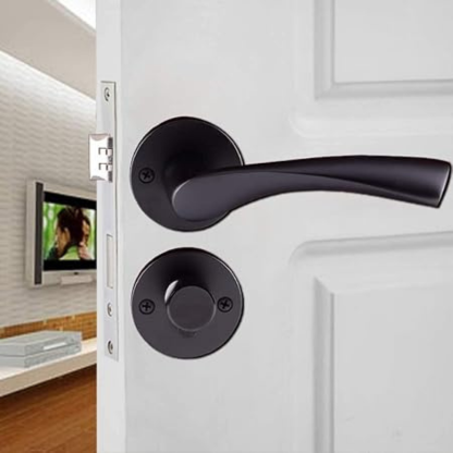Door handle Zinc Alloy Durable for All Kinds Of Indoor Doors (1-pec) |R05-692| (Black)