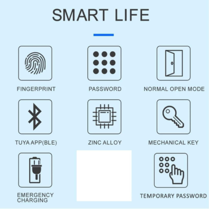 Fingerprint Door Lock With WiFi Tuya App, Smart APP Remote Control Digital,Biometric Fingerprint,IC Card,Mechanical key Unlock for Apartment Hotel Home Use (Silver)