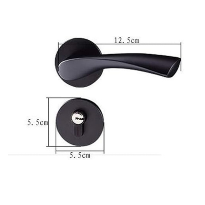 Door handle Zinc Alloy Durable for All Kinds Of Indoor Doors (1-pec) |R05-692| (Black)