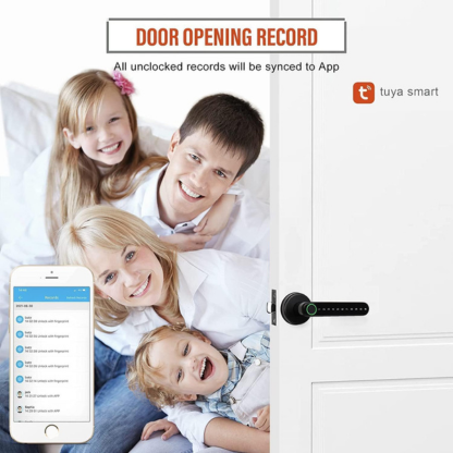 Fingerprint Door Lock With WiFi Tuya App, Smart APP Remote Control Digital,Biometric Fingerprint,IC Card,Mechanical key Unlock for Apartment Hotel Home Use (Silver)