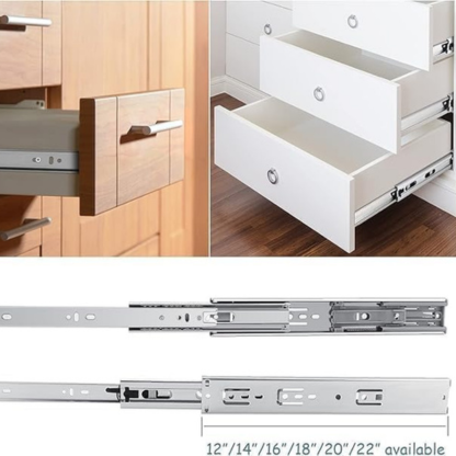 Biella Steel Ball Bearing Drawer Slide Rail Runner (Push To Open, 12)