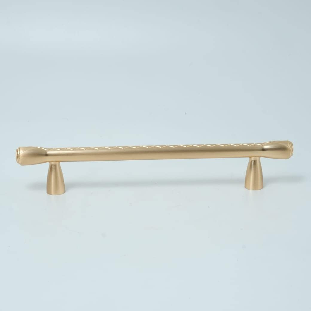 VILA (F2268) Drawer Handles Pulls Solid Zinc Alloy Furniture cupbord or Kitchen Drawer Handles Color Brushed Gold 1-pec (192mm)
