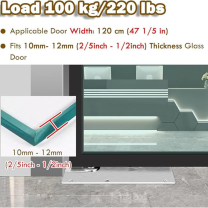 Adjustable Floor Spring Hinge for Glass Doors - Heavy-Duty Door Closer Hardware for Airport School Villa - Supports Up to 100kg - Smooth Operation & Design