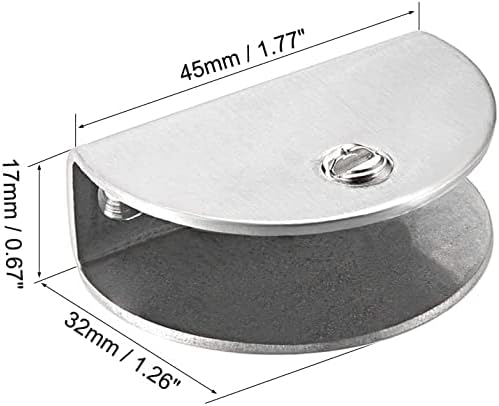 XYWHPGV Glass Shelf Brackets Adjustable Stainless Steel Glass Door Cabinet Clamp Clip Holder Half Round for 10-13mm Thickness 8Pcs(c5366 60fe6 46b00 30c2e 28647 6b506