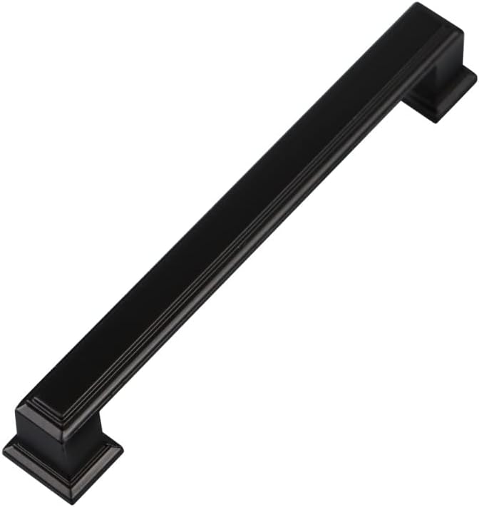 Vila Cabinet Handle Zinc Alloy Handle Kitchen Drawer Handles (Color : Black) Size : ((224mm(Pack of 3))