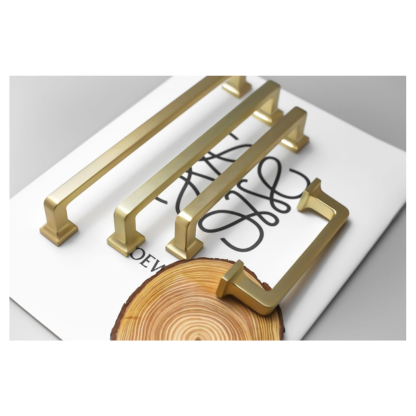 Brushed Gold Square Cabinet Handles | 5-Inch Pulls (10-Pack)