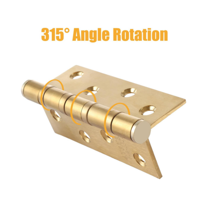 8 PCS Gold Door Hinge, 4 Inch Stainless Steel Door Hinges Internal with Screws, Ball Bearing Hinges Heavy Duty Hinges for Internal Doors