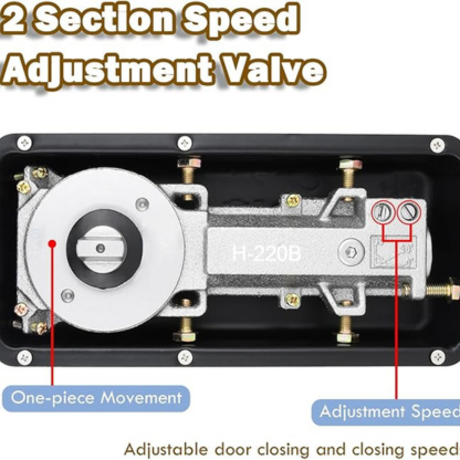 Adjustable Floor Spring Hinge for Glass Doors - Heavy-Duty Door Closer Hardware for Airport School Villa - Supports Up to 100kg - Smooth Operation & Design