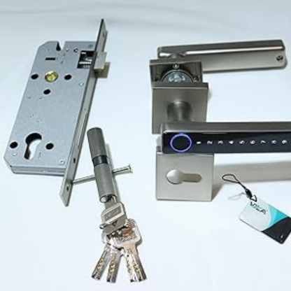 Fingerprint Door Lock With WiFi Tuya App, Smart APP Remote Control Digital,Biometric Fingerprint,IC Card,Mechanical key Unlock for Apartment Hotel Home Use (Silver)