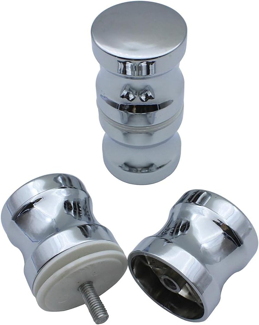 Shower Door knob Handle, 2 Pairs Round Chrome Glass Door Handle knob, Pull Handle knob, Parts Replacement for Shower Enclosure, Shower Bath Screen Parts Replacement