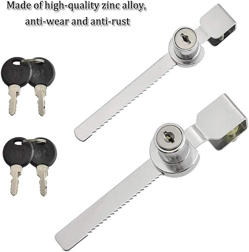 Keyed Alike Showcase Display - 2 Pack Glass Cabinet Locks, Serrated Locks, Drawer Cabinet Door Locks