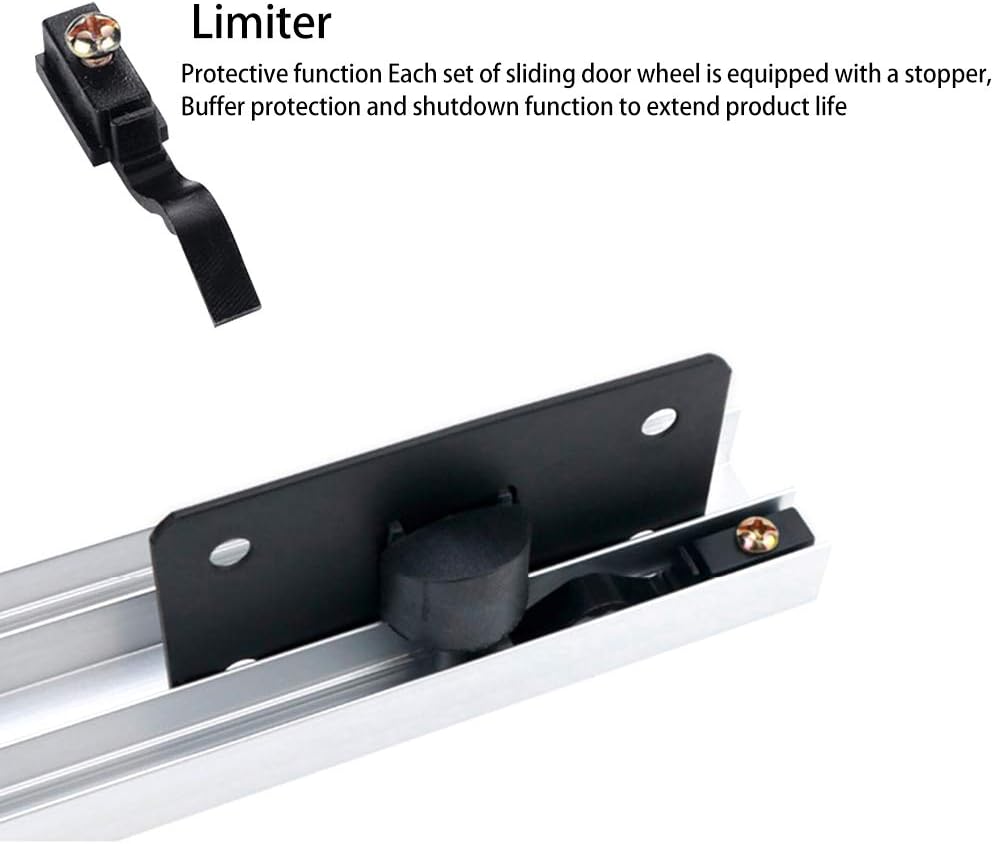 Set of 2 Sliding Door Fittings, Rollers for Wardrobe With Screw