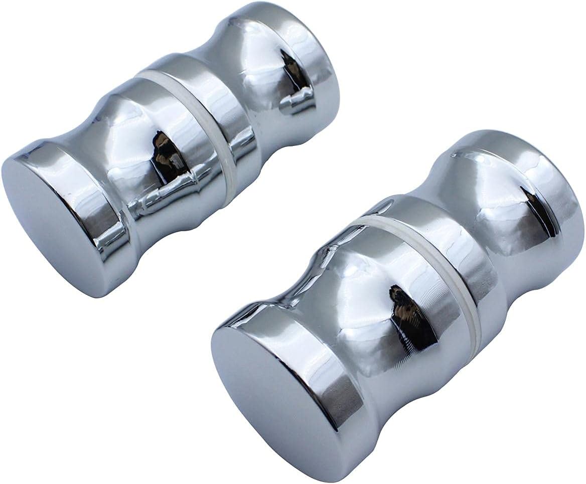 Shower Door knob Handle, 2 Pairs Round Chrome Glass Door Handle knob, Pull Handle knob, Parts Replacement for Shower Enclosure, Shower Bath Screen Parts Replacement