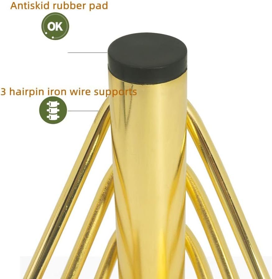 Excefore Furniture Legs Setm,6 inch Gold Metal Cabinet Legs,with Rubber Floor Protectors, for Sofa, Legs for Dresser, TV Stand, End Table etc (4PCS）