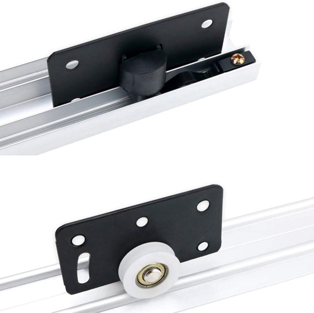 Set of 2 Sliding Door Fittings, Rollers for Wardrobe With Screw