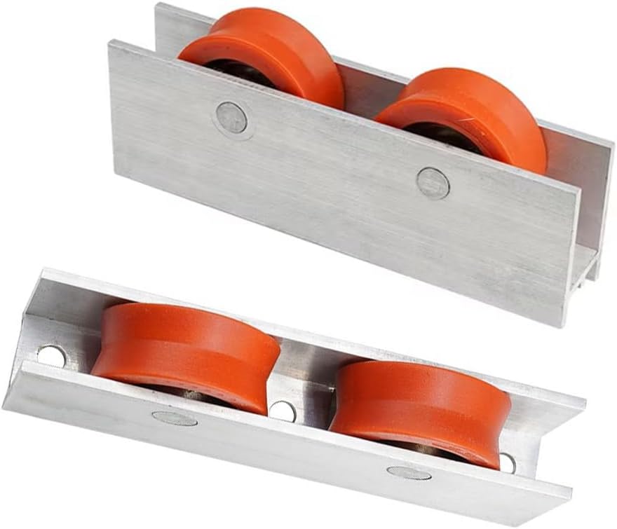 Heavy Duty Sliding Window Door Assembly Roller Aluminum Pulley Double Wheels | Sliding Roller 10mm Wheel for Wardrobes Cabinet Bookcases Door,Sliding Glass Door 100 kg Load Capacity. (2-PCS)