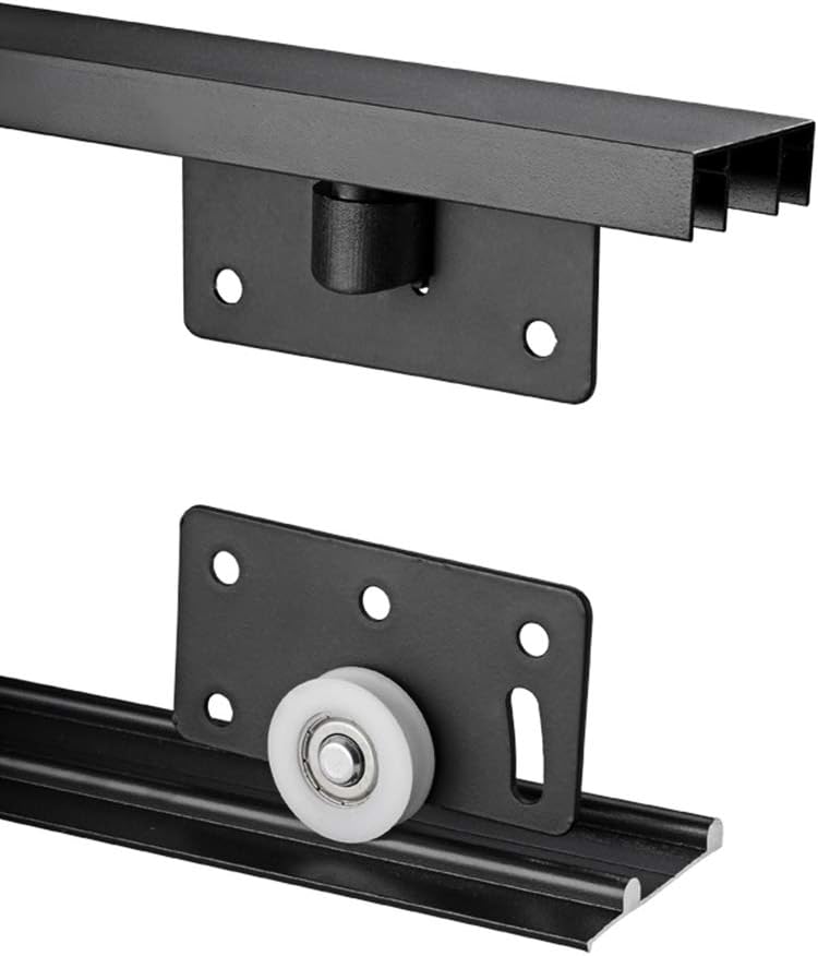 Set of 2 Sliding Door Fittings, Rollers for Wardrobe With Screw