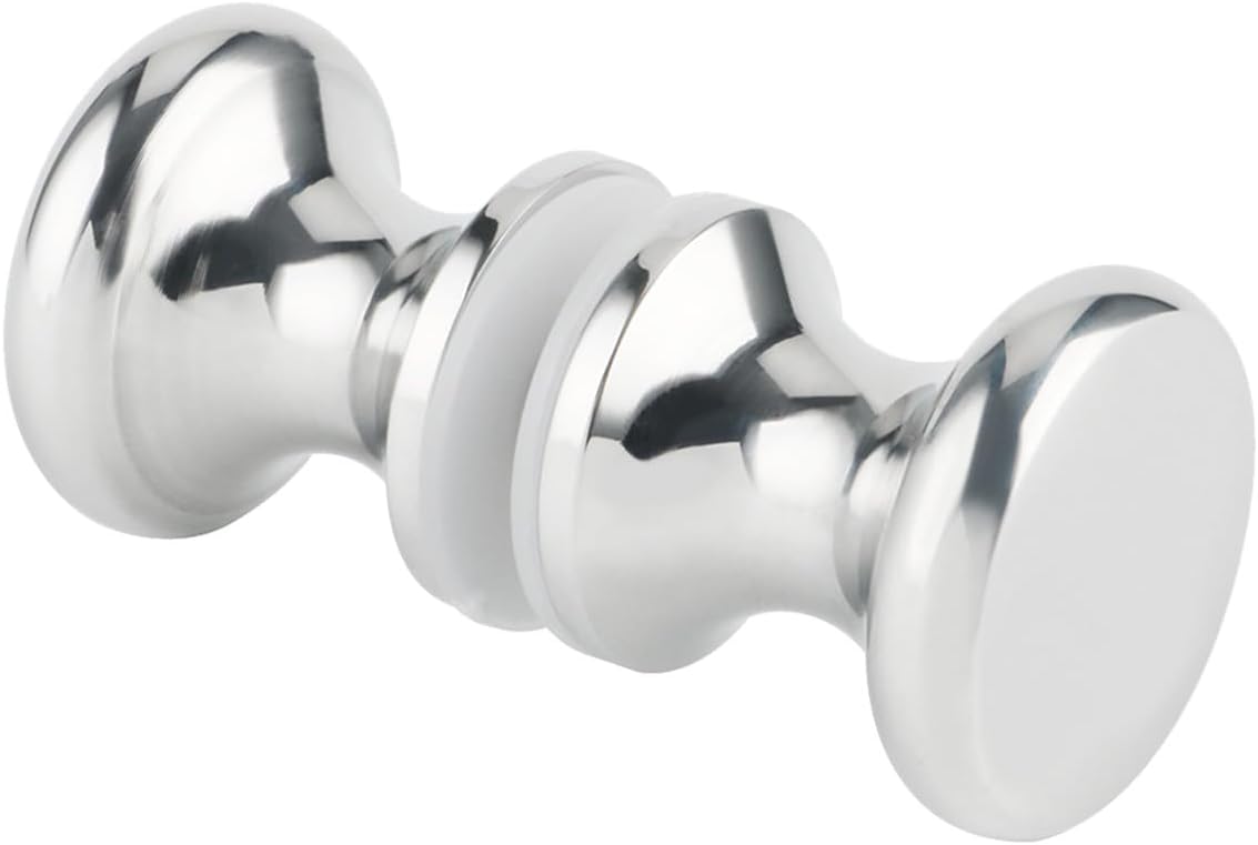 Alise Shower Glass Door Handle,Sliding Shower Doors Knob Double Sides Back-to-Back Pull Hardware Replacement Parts,Solid SUS304 Stainless Steel Knobs,Polished Chrome,XLS200SB-C