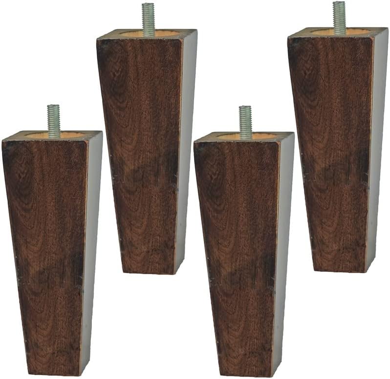Wooden Square Sofa Leg and Furniture Leg Walnut 6 Inch