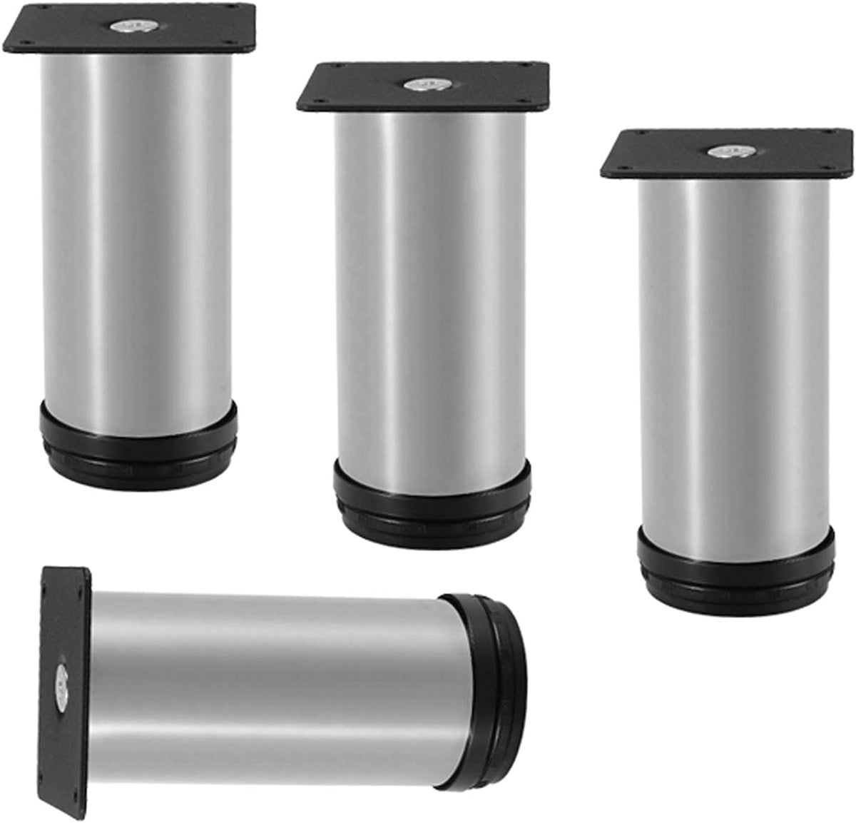 xYzlxtC 4 Pcs Sofas Metal Legs,Round Adjustable Furniture Legs,Stainless Steel Cabinet Leg,for Wardrobe,xYzlxtCs,Bedside Table,TV Stand,Cupboard,with Screws