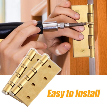 8 PCS Gold Door Hinge, 4 Inch Stainless Steel Door Hinges Internal with Screws, Ball Bearing Hinges Heavy Duty Hinges for Internal Doors