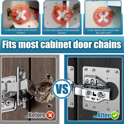 Cabinet Repair Plates, 8 Pcs Cabinet Hinges Repair Plate, Stainless Steel Hinge Repair Brackets for Wooden Cabinet Door, Kitchen Cabinet, Wardrobes, Tables(8 Pcs/silver)