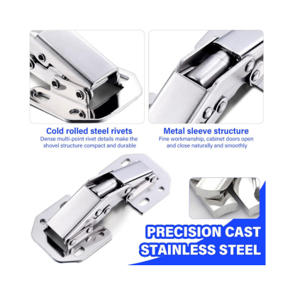 6 Pack Concealed Hinges with 48pcs Screws, 90 Degree Hidden Hinges for Drawer Furniture and Kitchen Cabinet