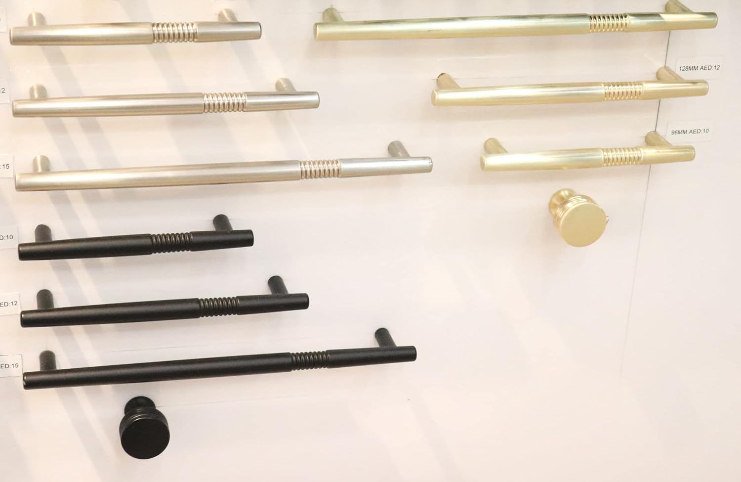 VILA (F2255) Drawer Handles Pulls Solid Zinc Alloy Furniture cupbord or Kitchen Drawer Handles Brushed Gold 1-pec (96mm)