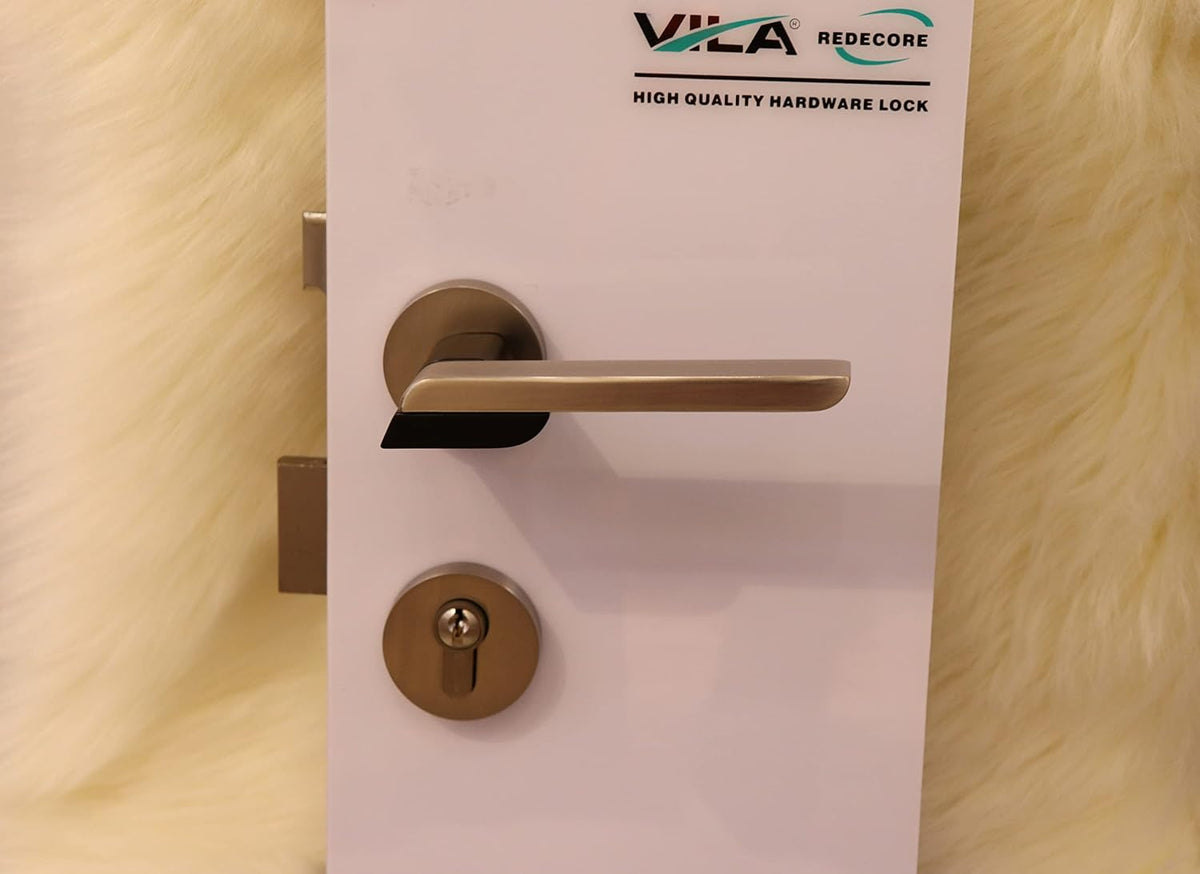 Vila Door handle Zinc Alloy Durable for All Kinds Of Indoor Doors (1-pec) Colour:Silver -Golder -Chrome |R05-641| (Chrome+Black)