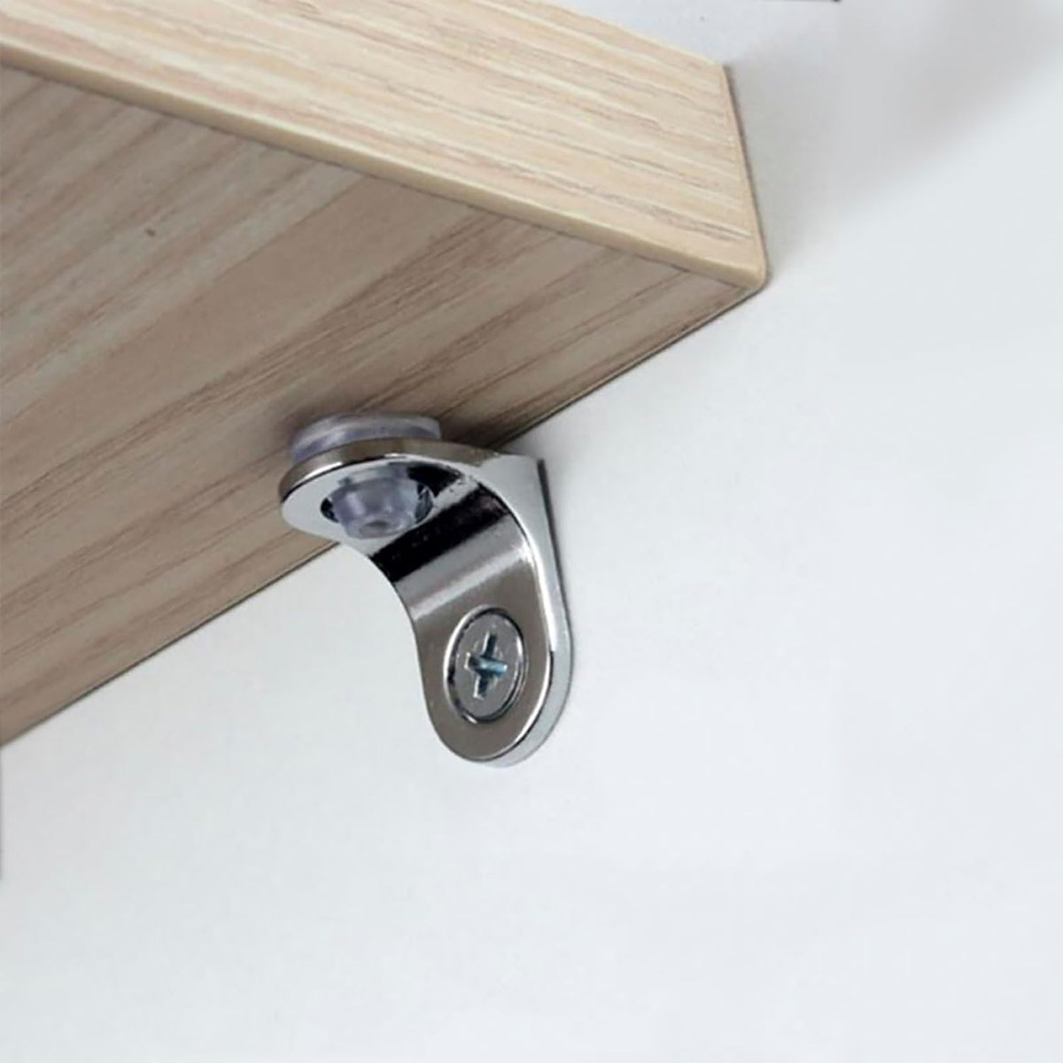 20Pcs Glass Shelf Bracket Glass Clamp L- Shaped Right Angle Base Bracket Fixing Clip with Suction Cups and Screws for Furniture Cabinet Closet