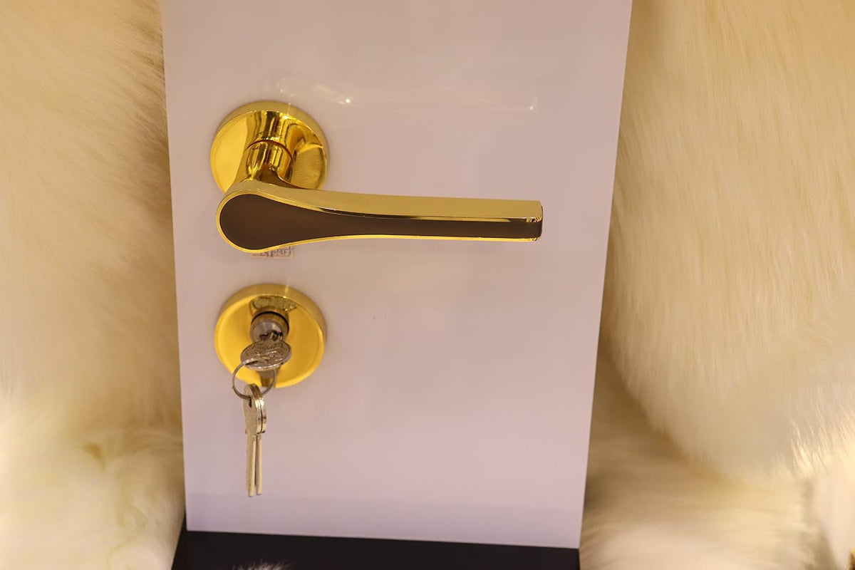 Vila Door handle Zinc Alloy Durable for All Kinds Of Indoor Doors (1-pec) Colour:Chrome -Golden |R05-504| (Golden)