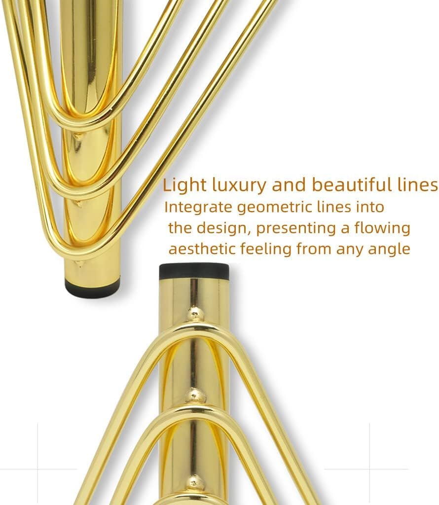 Excefore Furniture Legs Setm,6 inch Gold Metal Cabinet Legs,with Rubber Floor Protectors, for Sofa, Legs for Dresser, TV Stand, End Table etc (4PCS）