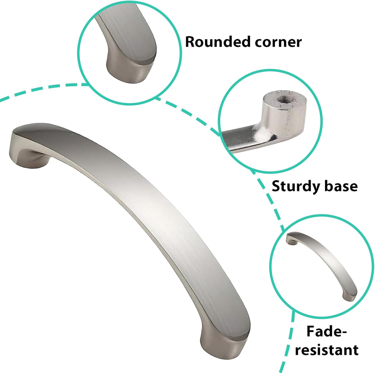 GIONAR 8-Pack Cupboard Handles, Kitchen Door Handles, 96mm Hole Centres with Screws, Aluminium Alloy Silver Door Handles, for Cabinets, Wardrobes, Drawers, Kitchen, Silver (Boxed)