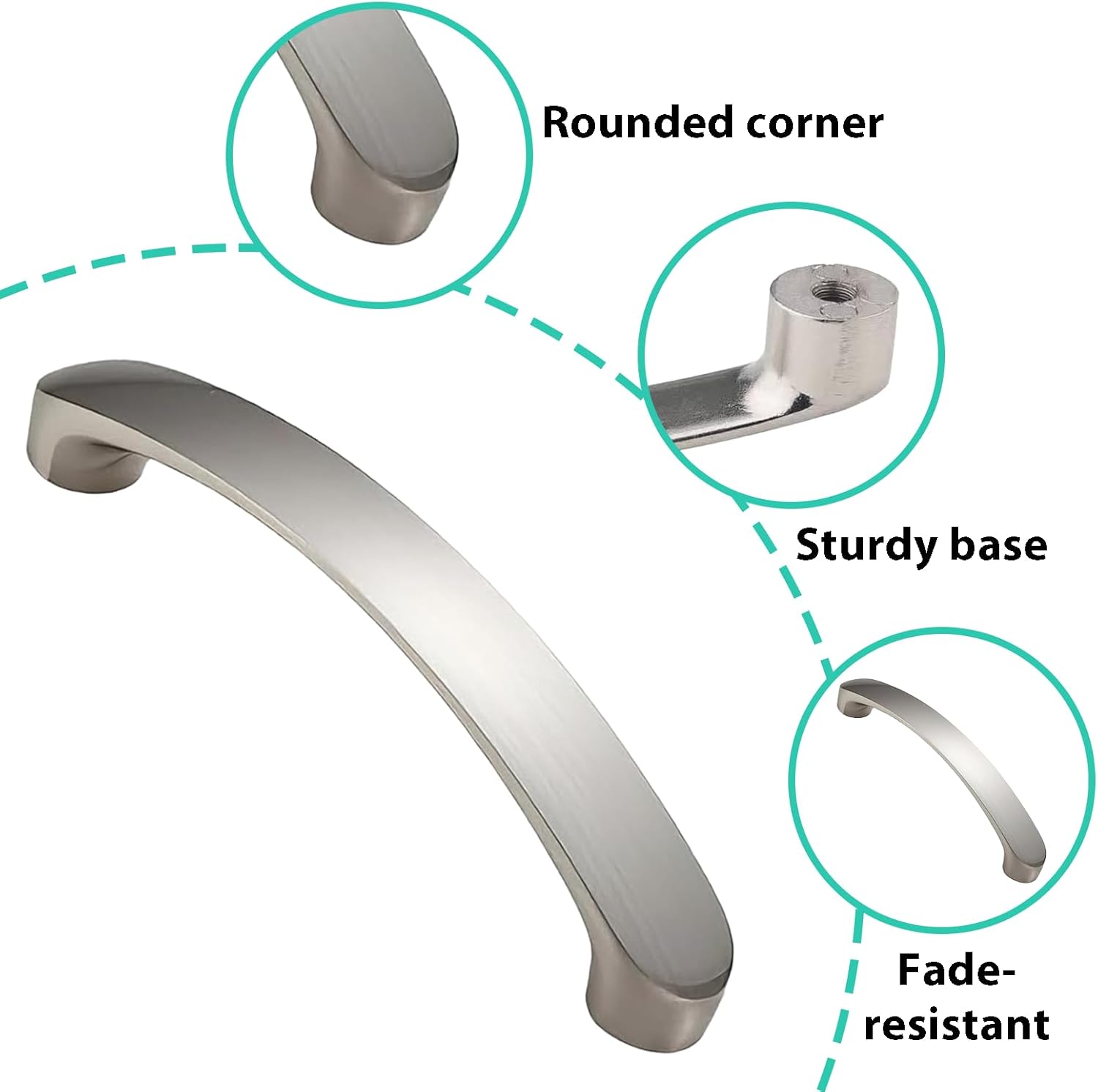 GIONAR 8-Pack Cupboard Handles, Kitchen Door Handles, 96mm Hole Centres with Screws, Aluminium Alloy Silver Door Handles, for Cabinets, Wardrobes, Drawers, Kitchen, Silver (Boxed)