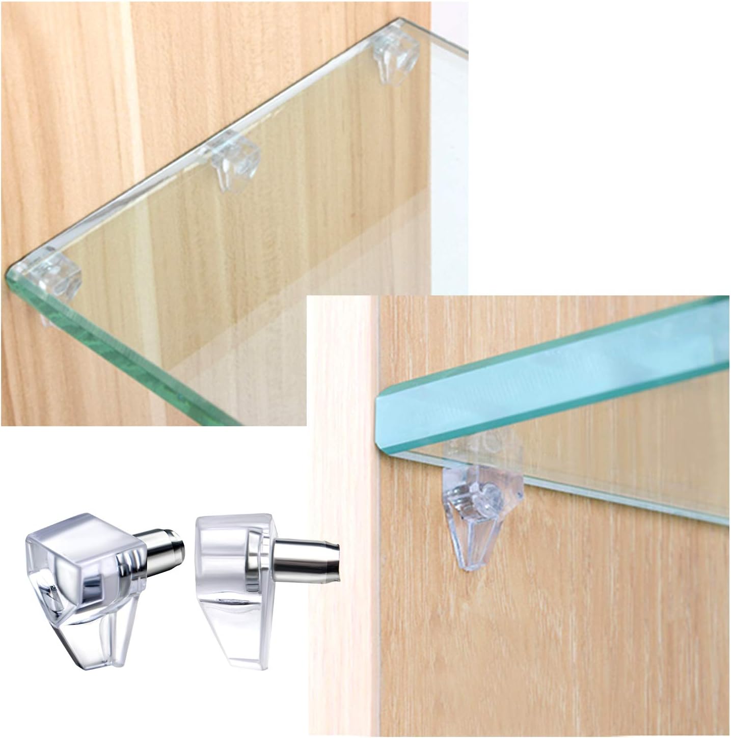 Jdesun Shelf Support Pegs, 50 Pieces Shelf Bracket Pegs Shelf Support Pegs Shelf Holder Pins Cupboard Shelf Pegs Clips for Cabinet Closet Cupbord Kitchen Furniture Book Shelves Supplies