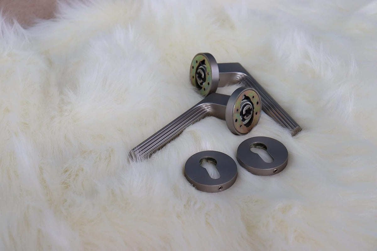 Vila Door handle Zinc Alloy Durable for All Kinds Of Indoor Doors (1-pec) Colour: Silver -Gray|R05-707| (Mat silver)