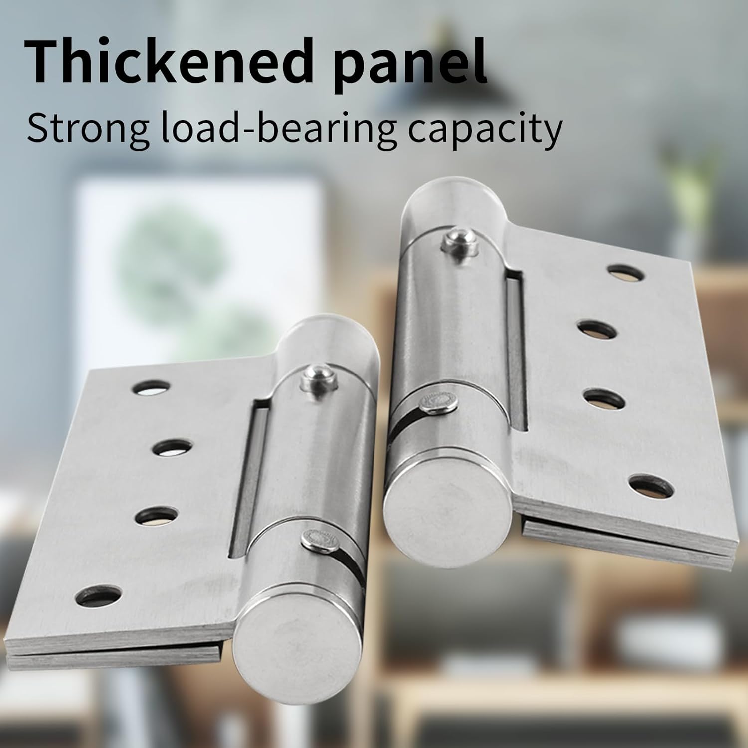 TamBee Modern Brushed Stainless Steel Auto Close Door Hinges Detent Spring Loaded Hinge 90 Degree Positioning with Hold Open 4 inch 2PCs