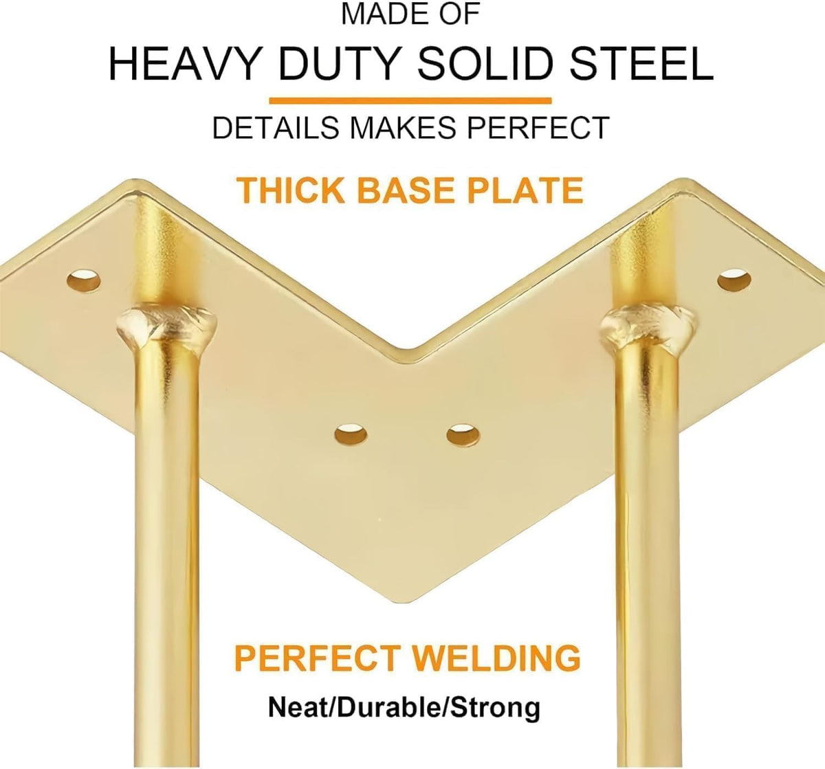 Aputue Furniture Legs, Four Piece 6 Inch Gold Furniture Legs Set, Sturdy Gold Legs for Furniture, Metal Hairpin Style for Sofas Desks TV Stands and Home DIY Projects