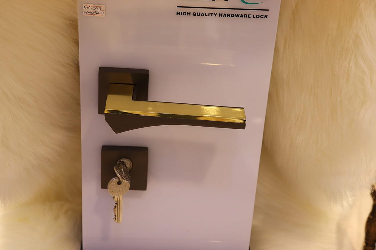 Vila Door handle Zinc Alloy Durable for All Kinds Of Indoor Doors (1-pec) Colour: Chrome -Golden|R06-503| (Gray+Golden)