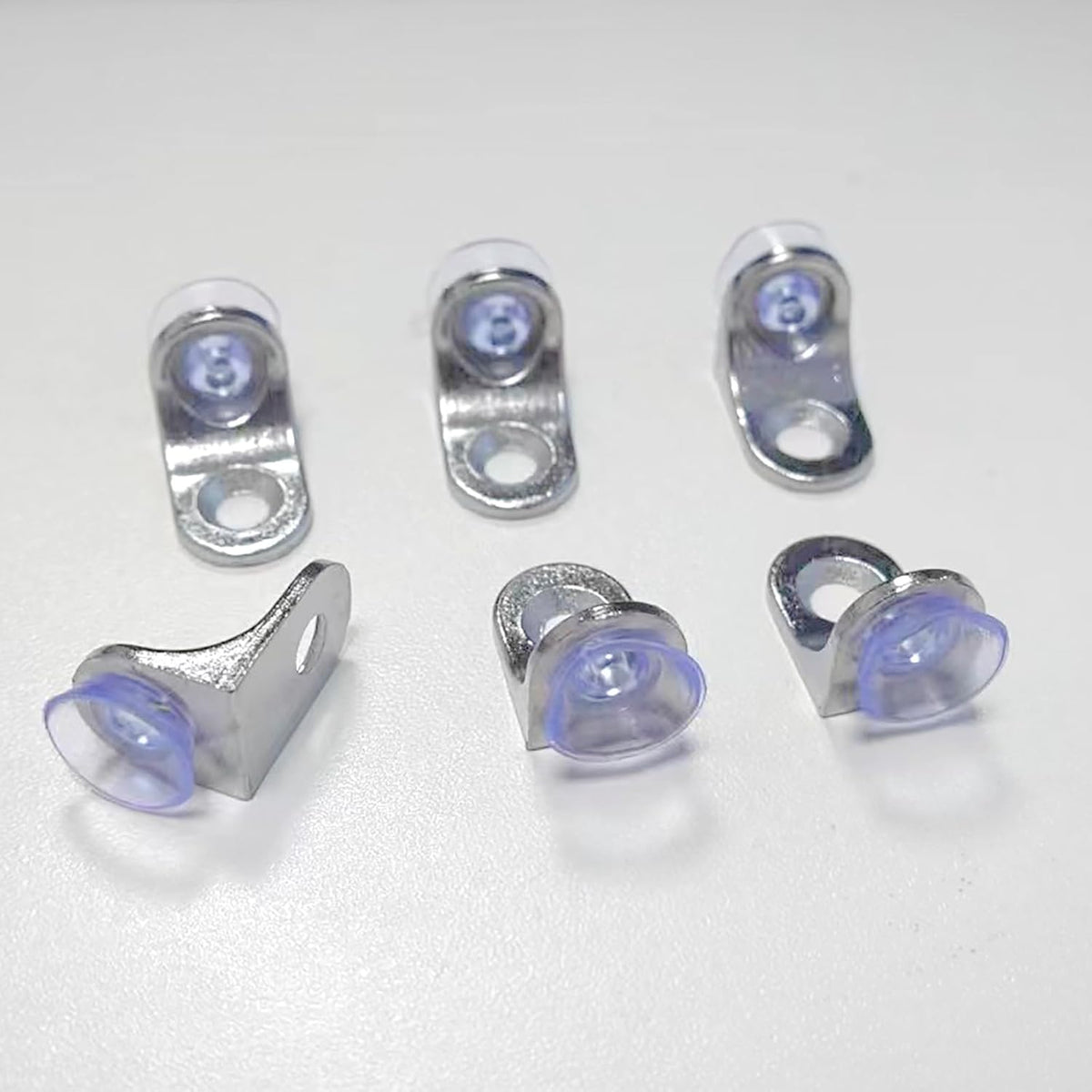 20Pcs Glass Shelf Bracket Glass Clamp L- Shaped Right Angle Base Bracket Fixing Clip with Suction Cups and Screws for Furniture Cabinet Closet