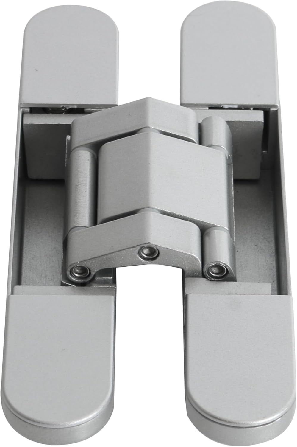 8-Pack 6 inch Hidden Door Hinges Heavy Duty Black, Invisible Concealed Hinges Zinc Alloy 6''x 2.5''x1Inch,180 Degree Swing Hinge, 3 Way Adjustable Hinge with Pins and Screws