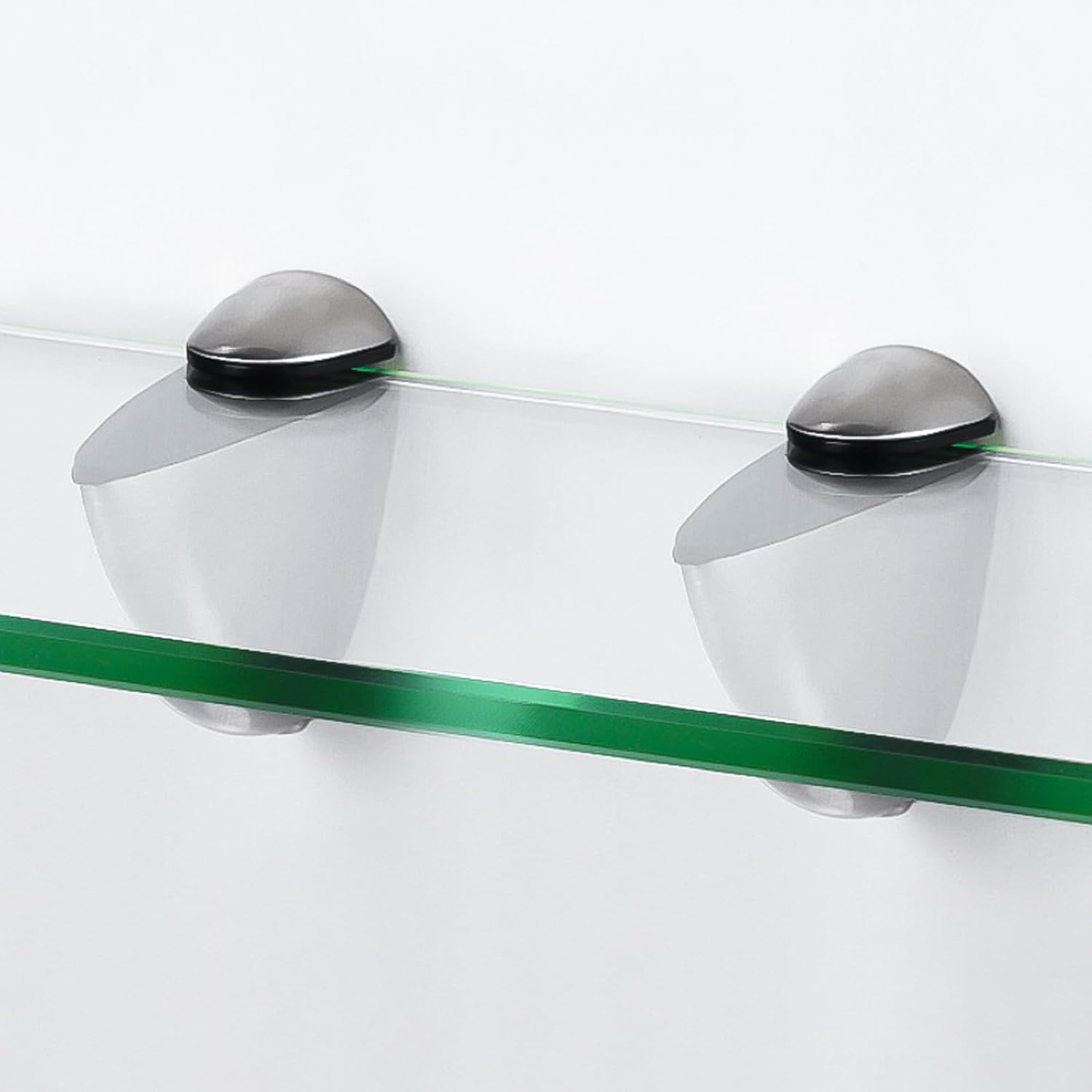 Adjustable Glass Shelf Bracket, Zinc Alloy Glass Shelf Support Wall Mounted Metal Glass Clamp Solid Glass Clamp for 3-20 mm Thickness Shelf (2PCS)