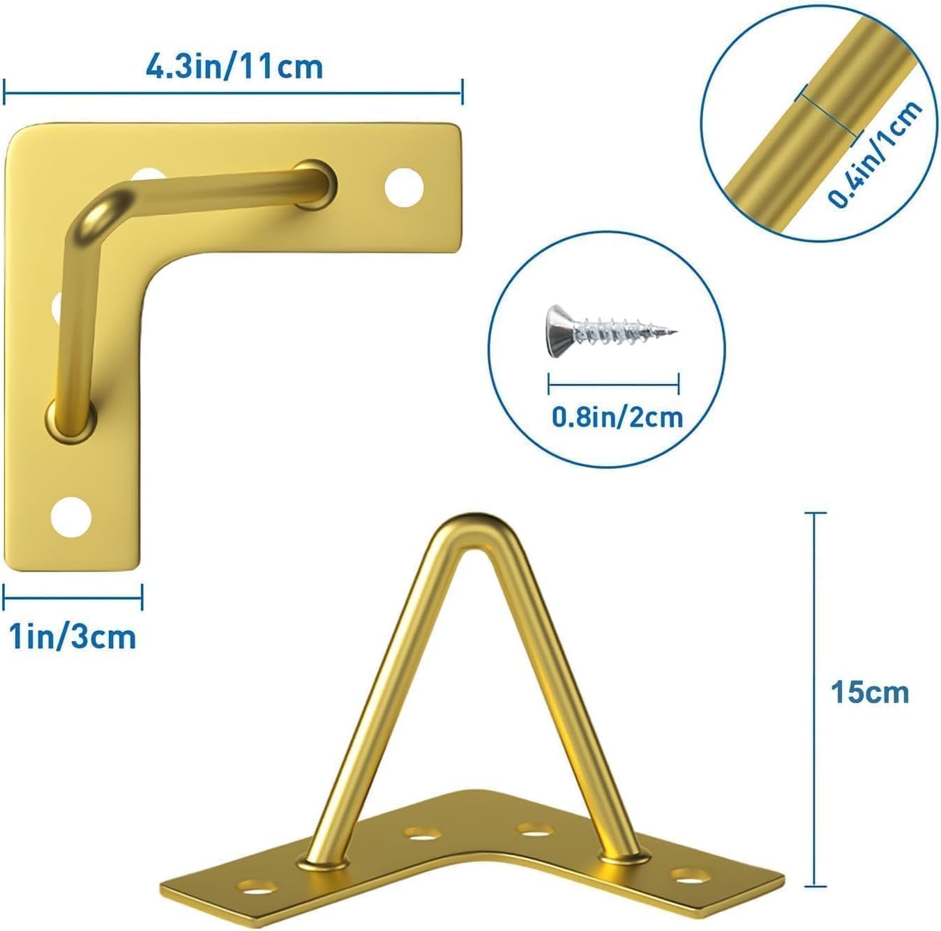 Aputue Furniture Legs, Four Piece 6 Inch Gold Furniture Legs Set, Sturdy Gold Legs for Furniture, Metal Hairpin Style for Sofas Desks TV Stands and Home DIY Projects