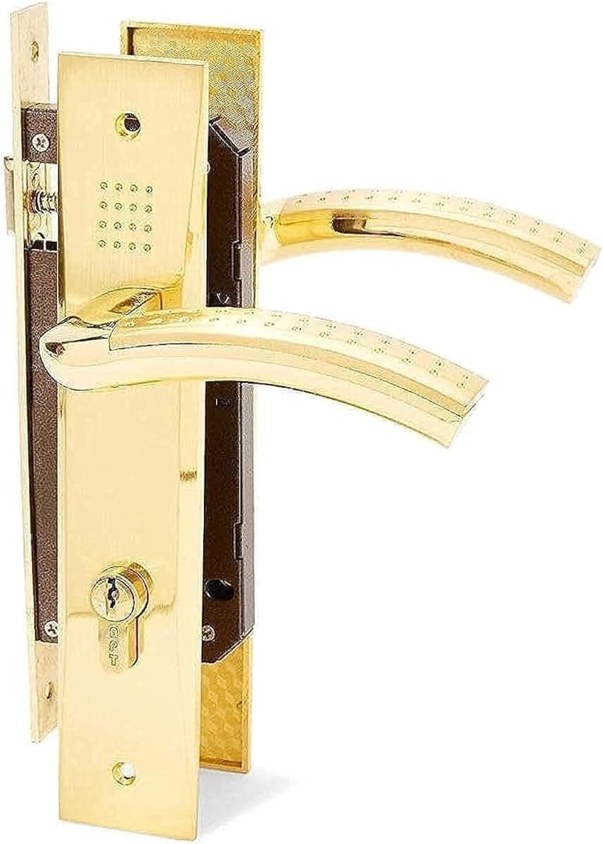 Villa Door Handle and Lock Complete Set -Gold -25 X 5 X 3cm