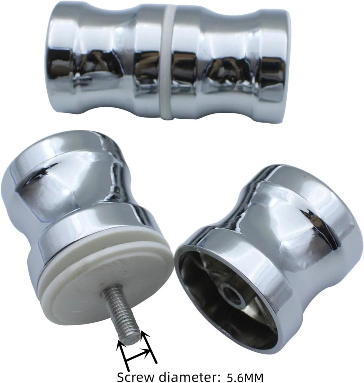 Shower Door knob Handle, 2 Pairs Round Chrome Glass Door Handle knob, Pull Handle knob, Parts Replacement for Shower Enclosure, Shower Bath Screen Parts Replacement