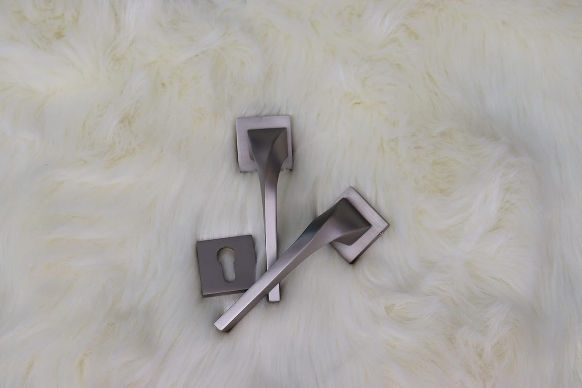 Vila Door handle Zinc Alloy Durable for All Kinds Of Indoor Doors (1-pec) Colour: Mat Silver|R06-540|