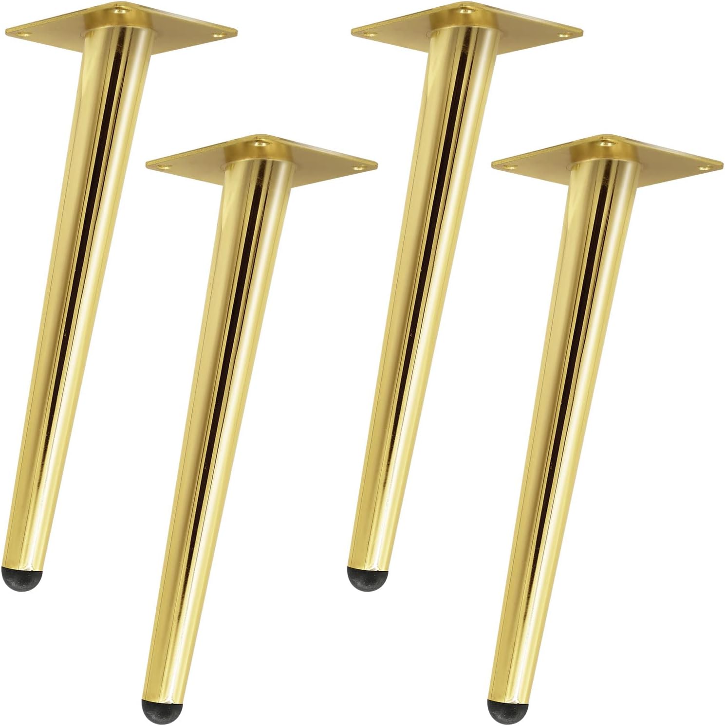 8 Inch Furniture Legs Gold Metal Couch Sofa Legs Tapered Oblique Heavy Duty Mid Century Modern Coffee Table Feet Replacement for Dresser Desk TV Cupboard Ottoman Golden Legs for Furniture Set of 4